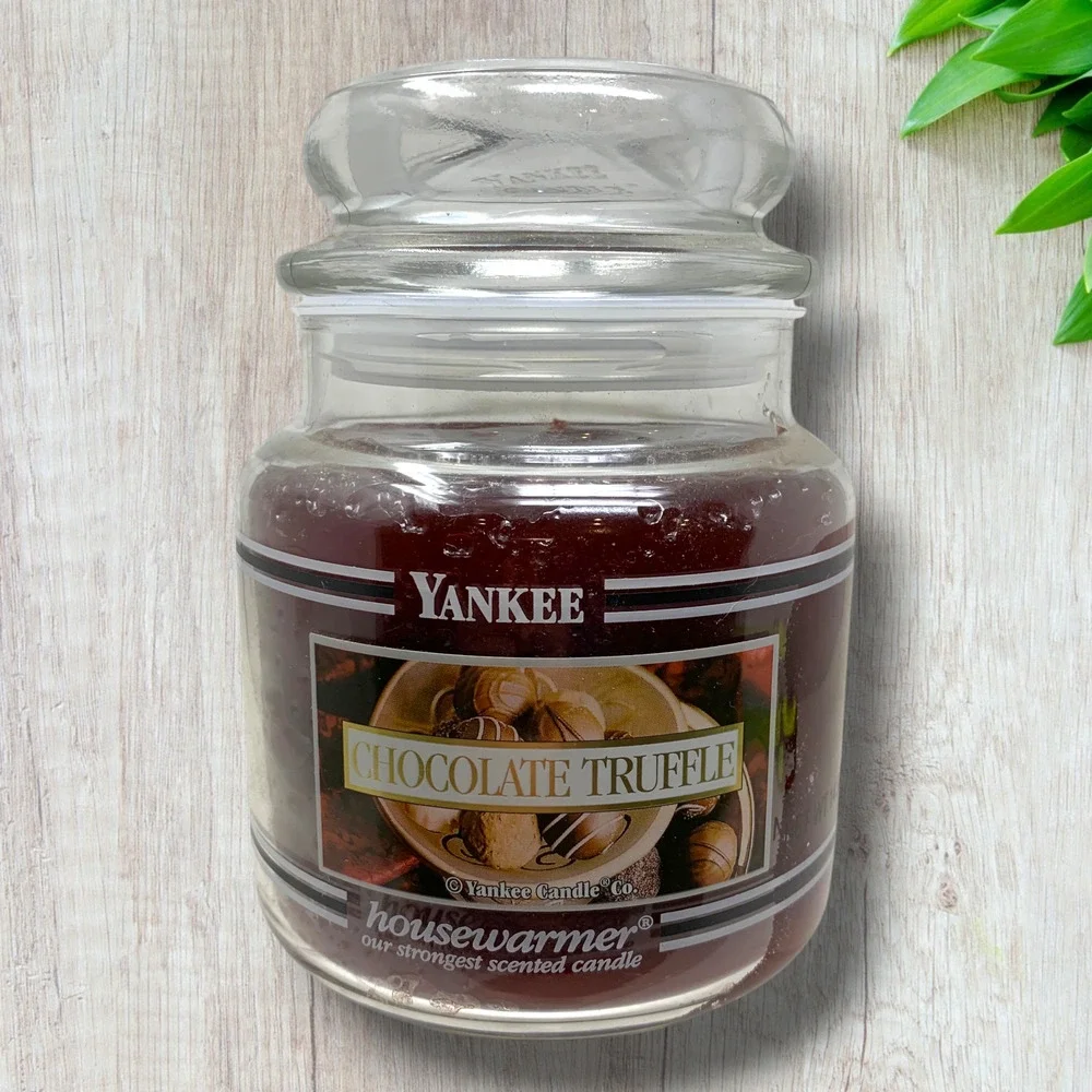 Vintage Yankee Candle Chocolate Truffle 14.5 oz Black Band Jar Retired NEW